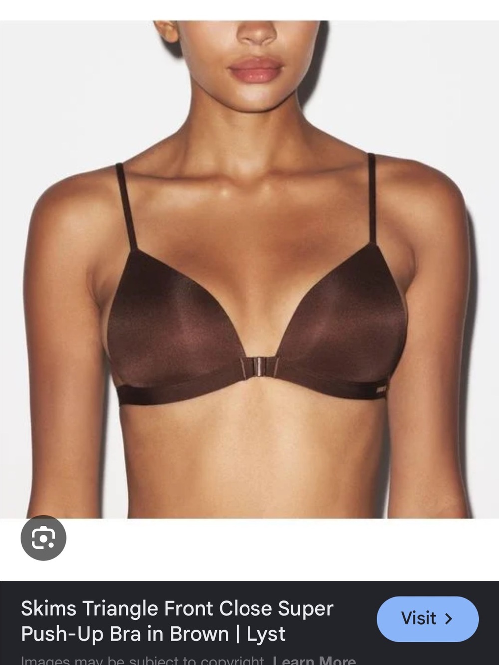 SKIMS Brown Front-Close Triangle Push-Up Bra